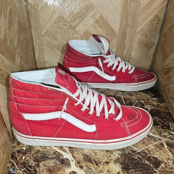 Vans men's Off The Wall hi top skateboard old skool red size 13.   010 - Picture 4 of 11